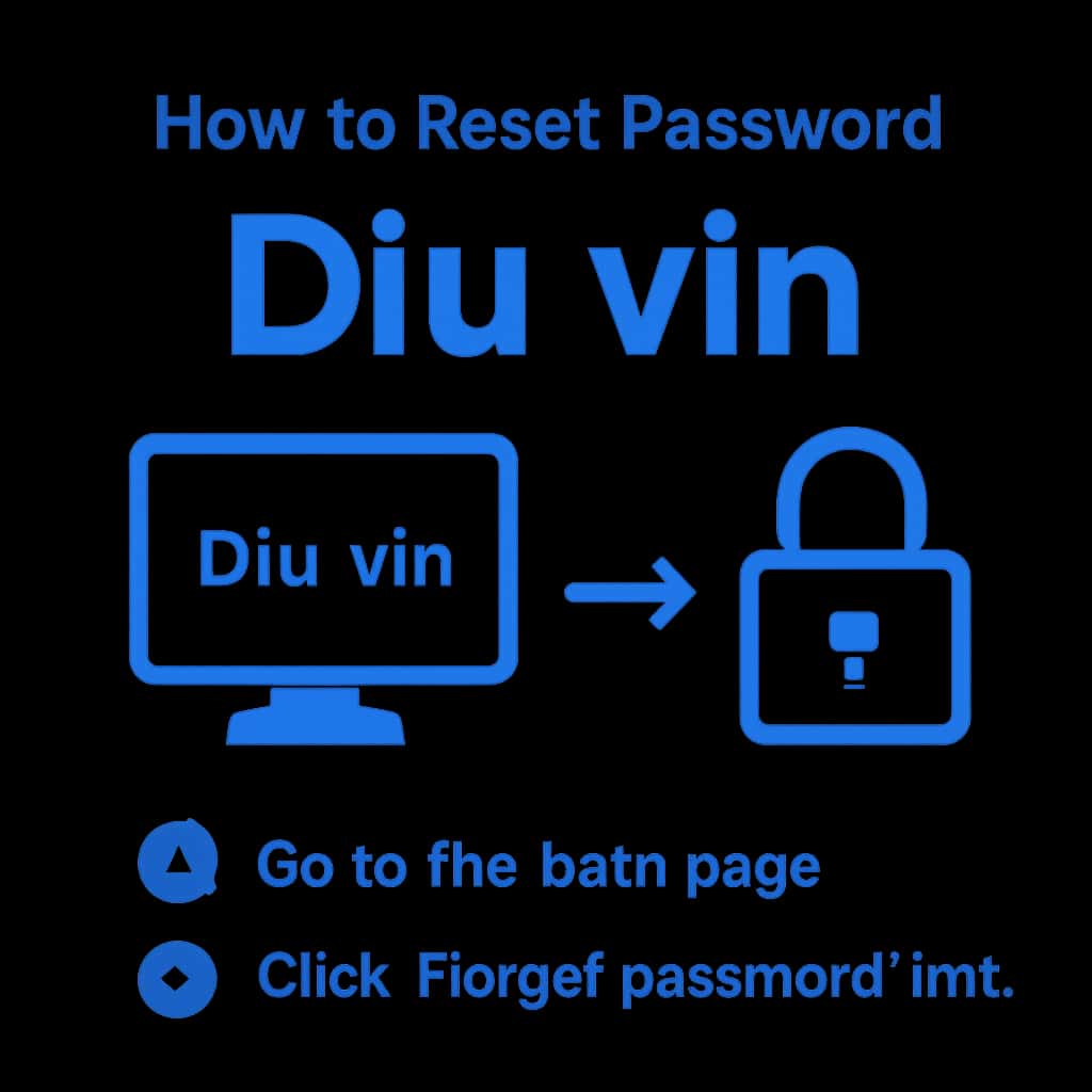 Diagram illustrating password reset steps for Diu vin.