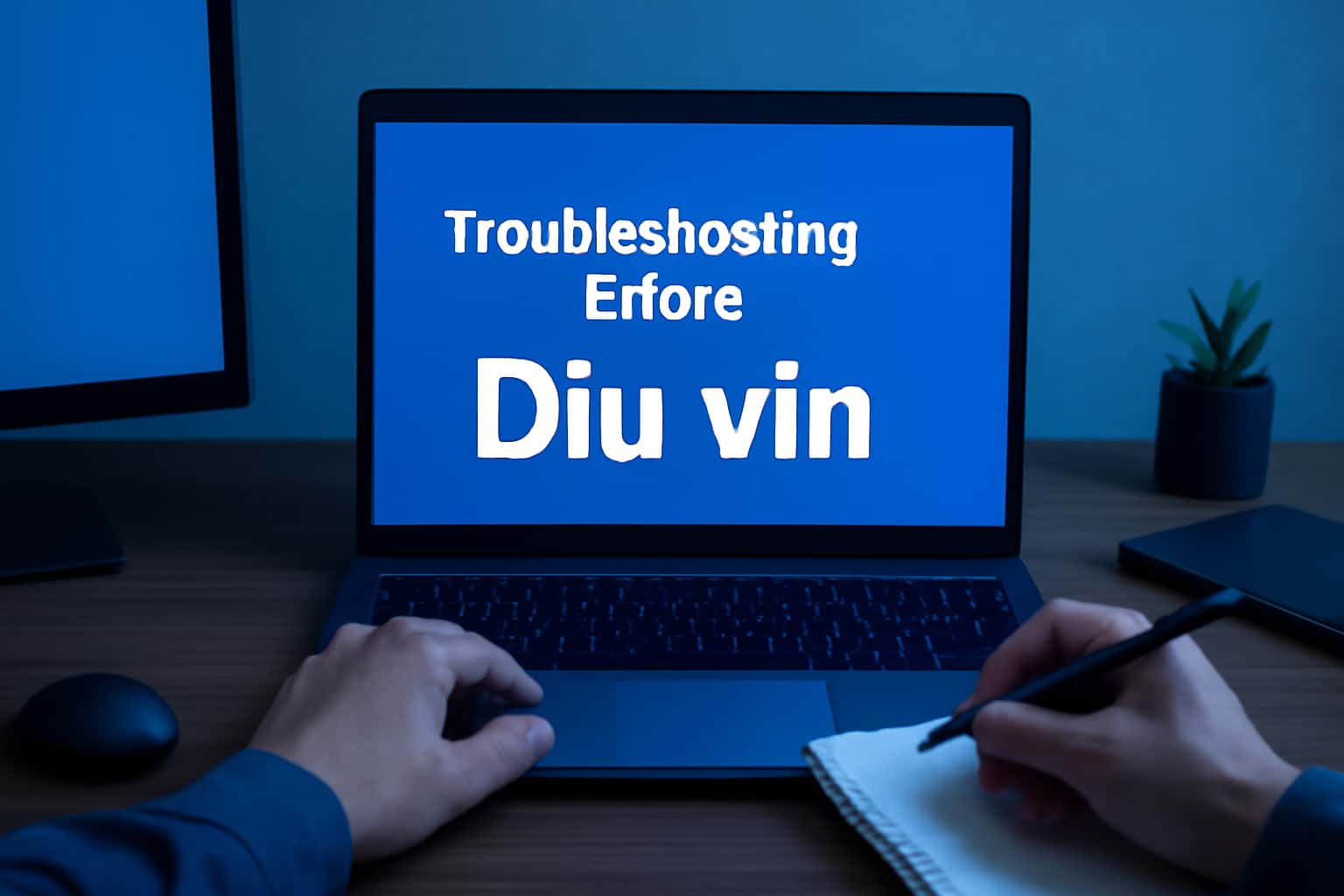 Informational scene depicting troubleshooting errors for Diu vin with relevant text.