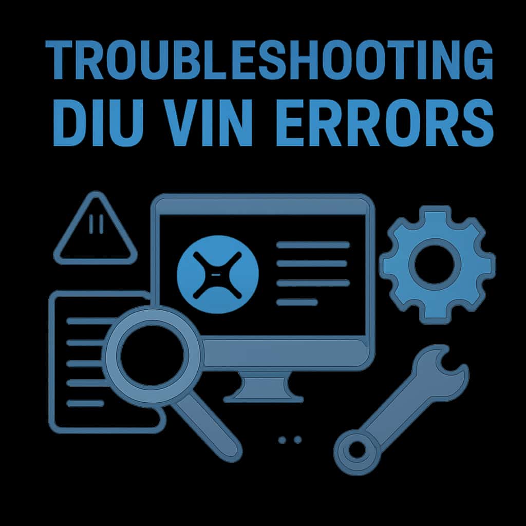 Illustration explaining troubleshooting steps for Diu vin errors.