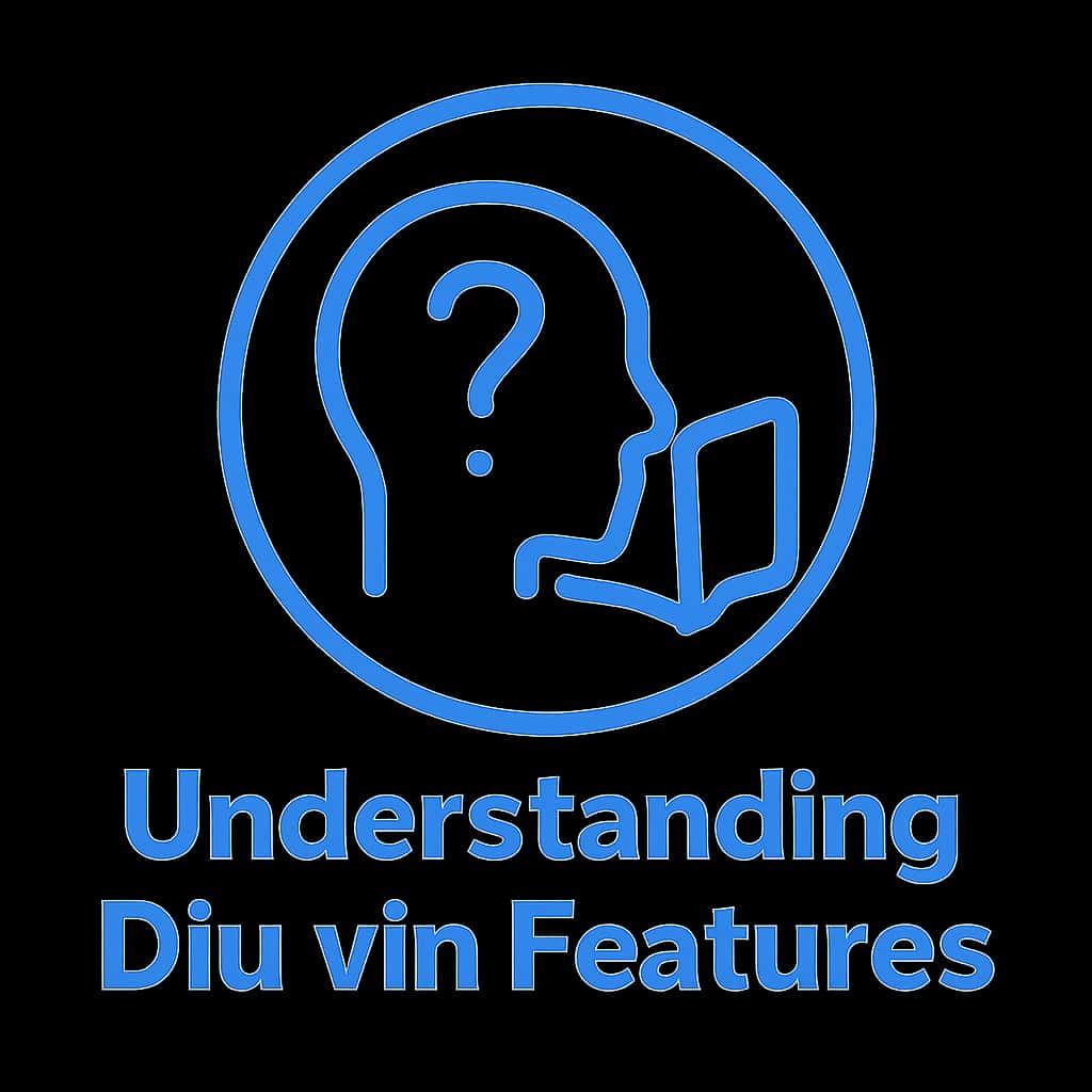 A badge symbolizing the Diu vin features guide.